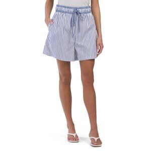 LA BIZ Blue Combo Striped Shorts